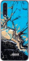 Samsung Galaxy A50s Hoesje Transparant TPU Case - Blue meets Dark Marble #ffffff