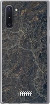 Samsung Galaxy Note 10 Hoesje Transparant TPU Case - Golden Glitter Marble #ffffff