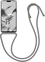 kwmobile telefoonhoesje compatibel met OnePlus 6 - Hoesje met koord - Back cover in transparant / grijs
