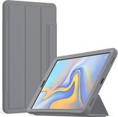 Tablet Hoes geschikt voor Tablet Hoes geschikt voor Samsung Galaxy Tab A 10.1 2019 - Tri-Fold Book Case met Transparante Back Cover en Pencil Houder - Grijs