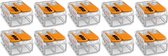 WAGO - Lasklem Set 10 Stuks - 2 Polig met Klemmetjes - Oranje - BES LED