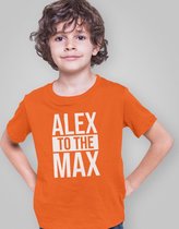 Oranje Koningsdag T-Shirt Kind Alex to the Max (7-8 jaar - MAAT 122/128) | Oranje kleding & shirts | Feestkleding