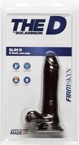 The D - Slim D - 6 Inch With Balls Firmskyn - Chocolate - Realistic Dildos