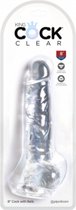 King Cock Clear 8" Cock with Balls - Realistic Dildos - Strap On Dildos
