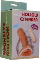 Hollow Vibrating Strap On Extender - Flesh - Strap On Vibrators