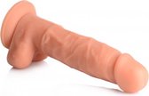 SU Silicone Dildo w/ Balls - Flesh - Strap On Dildos