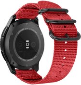 Nylon Smartwatch bandje - Geschikt voor  Samsung Galaxy Watch 3 - 41mm nylon gesp band - rood - Strap-it Horlogeband / Polsband / Armband