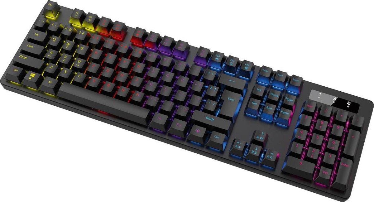 VARR Fighter 2, Gaming RGB Black mechanical multimedia keyboard met Xinda Blue Switch