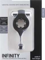 Infinity - Vibrating Cockring with Dangling Ball - Black - Cock Rings