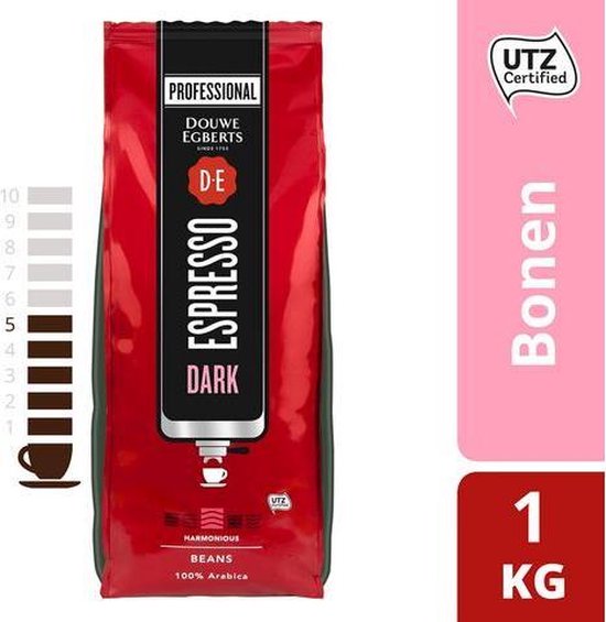 Koffie Douwe Egberts Espresso Bonen Dark Roast 1000gr