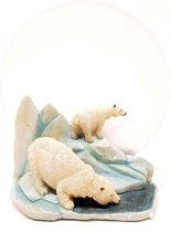Ijsbeer decoratie beeld met sfeerlicht – waxinelichthouder met beelden ijsberen decoratie