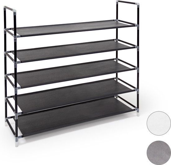 Schoenenrek James met 4 etages - 12 paar schoenen - 64x21x64cm | Leen Bakker