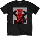 AC/DC Heren Tshirt -XL- Angus Finger Horns Zwart