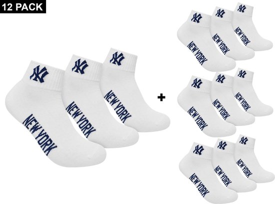 Foto: New york yankees 12 pack quarter socks 12 paar sokken 39 42 wit
