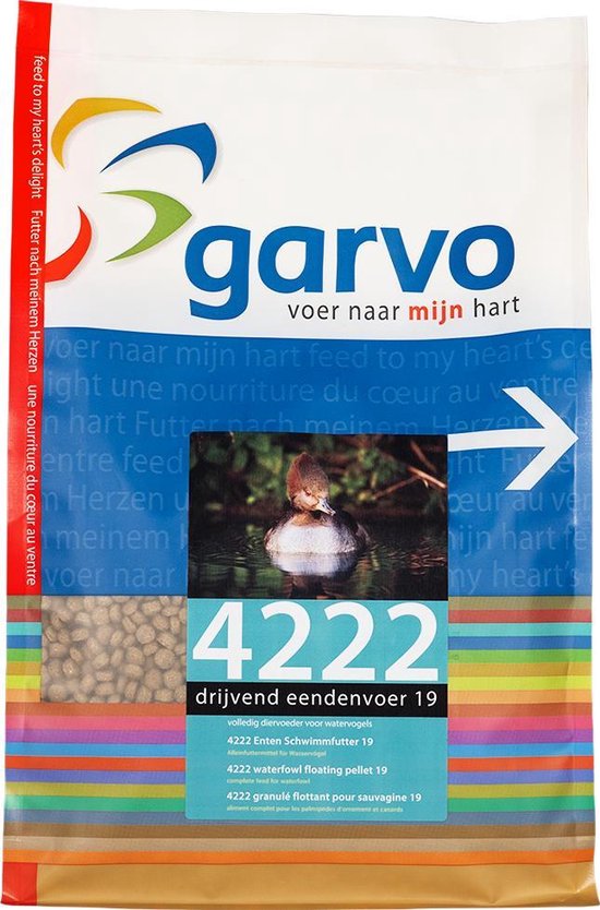 Garvo - Drijvend eendenvoer 19 - 4222 - eendenvoer - Voor alle op het water etende watervogels. Ook geschikt voor duik- en zee-eenden - 12,5kg