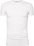 Wit Slater t-shirt met ronde hals, effen witte achtergrond.