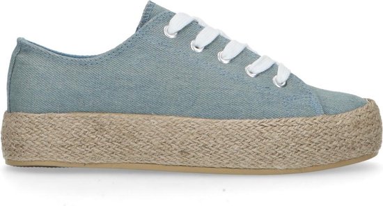 Sacha - Dames - Blauwe sneakers met touwzool - Maat 38 | bol.com