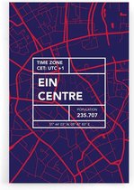 Walljar - Stadskaart Eindhoven Centrum V - Muurdecoratie - Poster met lijst