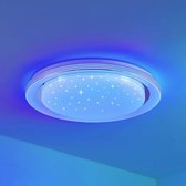 Lindby - Slimme plafondlamp - RGB - met dimmer - 1licht - metaal, kunststof - H: 8 cm - wit, opaal - Inclusief lichtbron