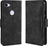 Wallet Style Skin Feel Calf Pattern lederen tas voor Google Pixel 3a XL, met aparte kaartsleuf (zwart)