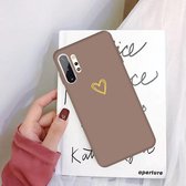 Voor Galaxy Note10 + Golden Love Heart Pattern Frosted TPU beschermhoes (kaki)