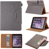 Voor iPad 10,2 inch zakelijke stijl horizontale flip lederen tas met houder en kaartsleuf en fotolijst en portemonnee (grijs)