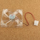 Let op type!! 120 mm 4-pin Transparant Cooling Fan ontmoet Dual verbindingslijnen  gebouwd in blauw 4 LED licht (12025 4-pins)