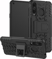 Tire Texture TPU + PC Shockproof Case voor Galaxy A8s, met houder (zwart)