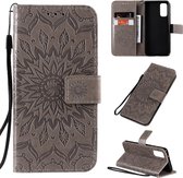 Voor Galaxy S20 Sun Print Horizontaal Flip-beschermhoesje met houder & kaartsleuven & portemonnee (grijs)