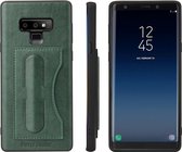 Fierre Shann beschermhoes met volledige dekking voor Galaxy Note9, met houder en kaartsleuf (groen)