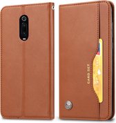 Kneed huidtextuur Horizontale flip lederen tas voor Xiaomi Redmi K20 / K20 Pro / Xiaomi 9T / Xiaomi 9T Pro, met fotolijst en houder & kaartsleuven & portemonnee (bruin)