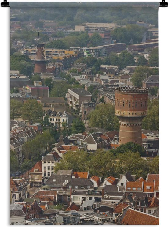 Wandkleed Utrecht - Skyline van Utrecht vanaf de top van de Domtoren Wandkleed katoen 120x180 cm - Wandtapijt met foto XXL / Groot formaat!