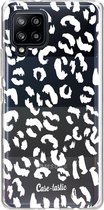 Casetastic Samsung Galaxy A42 (2020) 5G Hoesje - Softcover Hoesje met Design - Leopard Print White Print