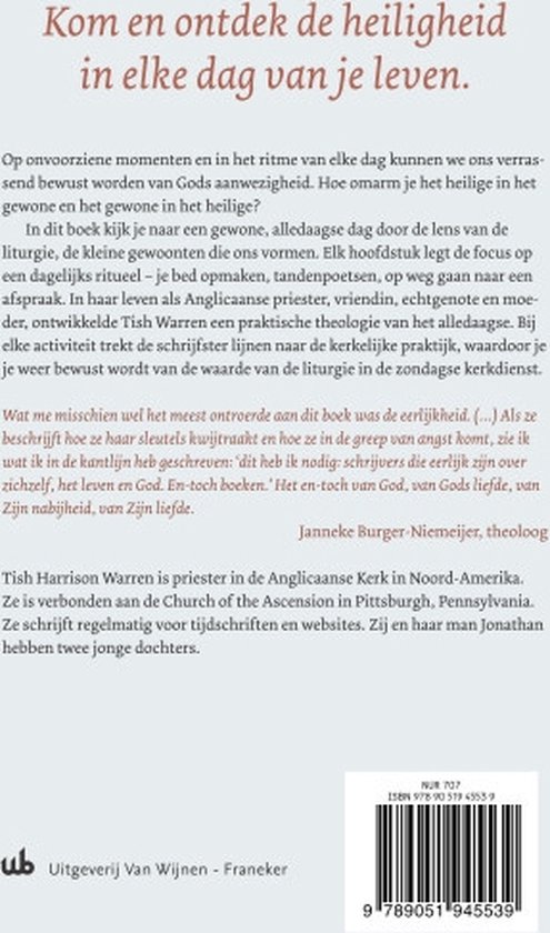 Boekomslag met tekst over heiligheid in het dagelijks leven. Titel: Kom en ontdek de heiligheid in elke dag van je leven.