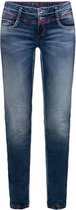 Soccx ® Jeans met gebruikte wassing en gekleurde naden, Blauw (W33 X L32)