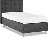 Miodormio boxspring Farini vlak met Bianco matras - 90 x 200 cm - donkergrijs
