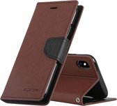 GOOSPERY FANCY DIARY Horizontale Flip Leather Case voor iPhone XS Max, met houder & kaartsleuven & portemonnee (bruin)