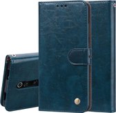 Business Style Oil Wax Texture Horizontal Flip Leather Case voor Geschikt voor Xiaomi Redmi K20 / K20 Pro, met houder & kaartsleuven & portemonnee (blauw)