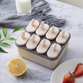 Summer Home Creative DIY Ice Cream Popsicle Mold Set Plastic Ice Tray, Style: Square (Beige)