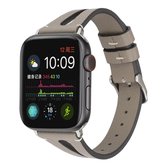 Eenvoudige V-vormige lederen band voor Apple Watch Series 5 en 4 40 mm / 3 en 2 en 1 38 mm (grijs)