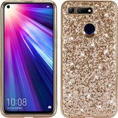 Glitter poeder schokbestendig TPU-hoesje voor Huawei Honor View 20 (goud)