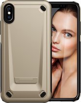 Ultradunne TPU + PC Mechanic schokbestendige beschermhoes voor iPhone XS Max (goud)