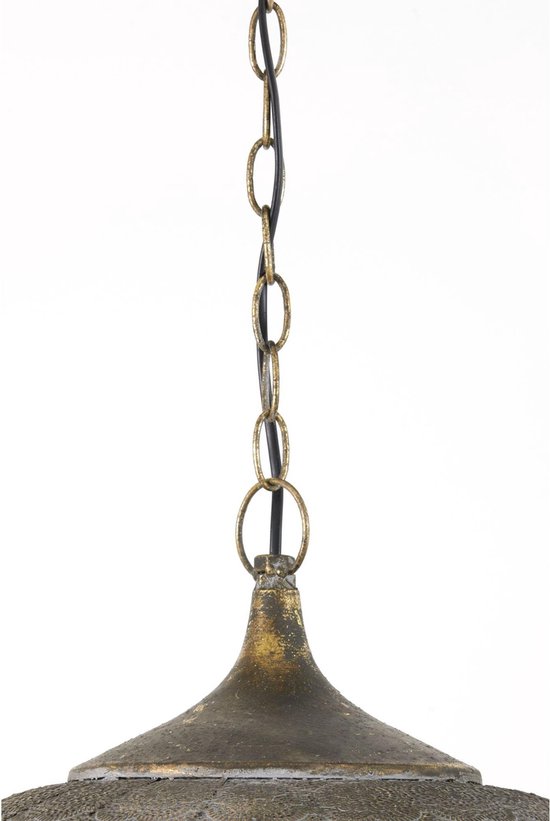 Light & Living Hanglamp Emine - Bruin - 43.5x43.5x40.5cm - Modern - Hanglampen Eetkamer, Slaapkamer, Woonkamer