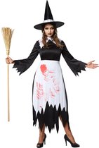 dressforfun - Griezelige heks M - verkleedkleding kostuum halloween verkleden feestkleding carnavalskleding carnaval feestkledij partykleding - 302231
