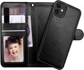 Apple iPhone 11 / XR: Wallet Case Deluxe met uitneembare softcase voor Apple iPhone 11 en iPhone XR, business hoesje in extra luxe uitvoering, kleur zwart