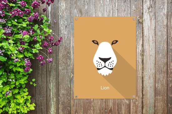Affiche de jardin portrait d'un lion 30x40 cm - petit - Toile de jardin / Toile d'extérieur / Peintures d'extérieur (décoration de jardin)