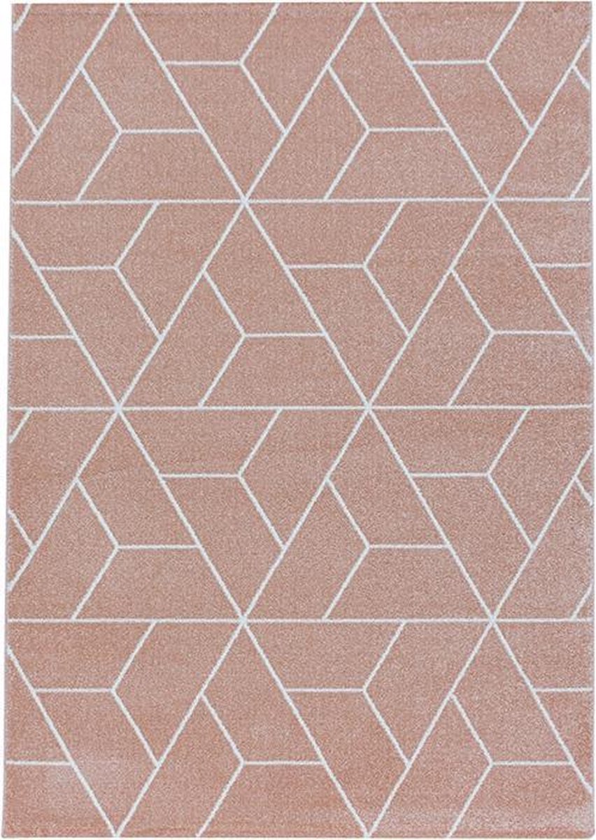 LIVABLISS Tapis De Salon à Poils Courts Doux Vintage Oriental JULIA 120x170cm Multicolore/Rose - Maison