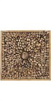 Wanddecoratie hout 70x70 cm teakwortels – Vintage – Duurzaam