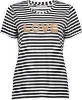 Geisha T-shirt T Shirt Striped Love 12038 40 Off-white/black Dames Maat - XS