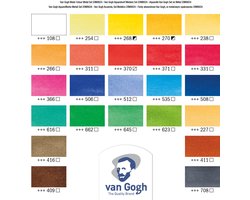 Aquarelverf - Metalen set - van Gogh - 24 napjes en penseel